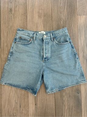 Agolde Light Wash High-Rise Denim Shorts